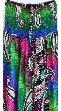 aladdin, nadrág, kék, zöld, pink, lila, szivárvány, levél, mintás, kényelmes, bő, szellős, viszkóz, egyedi, extravagáns, különleges, bohém, Thaiföld, női, divat, trend