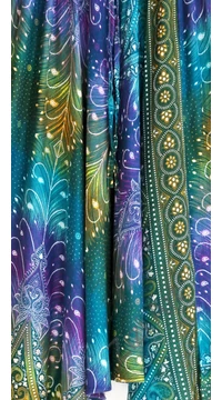 aladdin, nadrág, azúr, kék, lila, zöld, virág, toll, mintás, kényelmes, bő, szellős, viszkóz, egyedi, extravagáns, különleges, bohém, Thaiföld, női, divat, trend