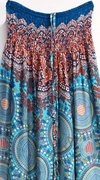 női, divat, nadrág, fekete, fehér, kék, pink, rózsaszín, lila, mandala, mintás, bordűr, trend, kényelmes, bő, szellős, viszkóz, egyedi, extravagáns, különleges, bohém, Thaiföld