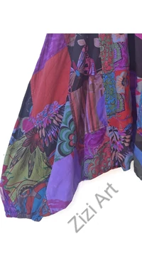 női, aladdin, nadrág, bő, patchwork, mintás, színes, piros, fekete, lila, narancs, barna, kék, zöld, sárga, divat, ruházat, trend, Nepál