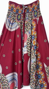 aladdin, nadrág, bordó, mandala, mintás, kényelmes, bő, szellős, viszkóz, egyedi, extravagáns, különleges, bohém, Thaiföld, női, divat, trend