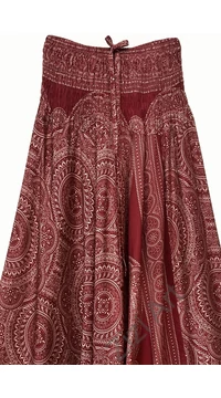 aladdin, nadrág, bordó, bézs, mandala, mintás, kényelmes, bő, szellős, viszkóz, egyedi, extravagáns, különleges, bohém, Thaiföld, női, divat, trend