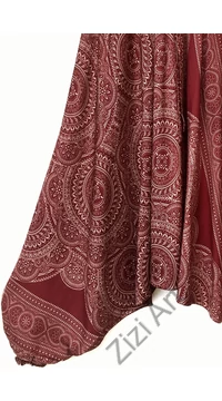 aladdin, nadrág, bordó, bézs, mandala, mintás, kényelmes, bő, szellős, viszkóz, egyedi, extravagáns, különleges, bohém, Thaiföld, női, divat, trend