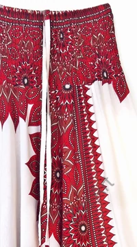 aladdin, nadrág, piros, fehér, barna, virág, mandala, mintás, kényelmes, bő, szellős, viszkóz, bohém, extravagáns, különleges, Thaiföld, női, divat, trend