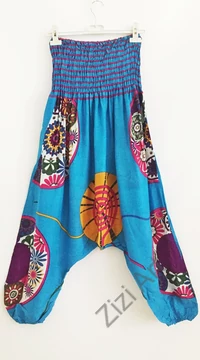 női, piros, kék, lila, nadrág, színes, virág, mandala, trend, kényelmes, bő, szellős, pamut, egyedi, extravagáns, különleges, bohém, India
