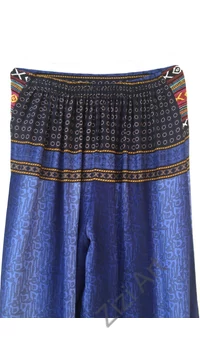 bőszárú, kék, viszkóz, nadrág, női divat, etno, trend, bohém, elegáns, egyedi, különleges, szellős, kényelmes