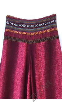 bőszárú, rubin, bordó, viszkóz, nadrág, női divat, etno, trend, bohém, elegáns, egyedi, különleges, szellős, kényelmes