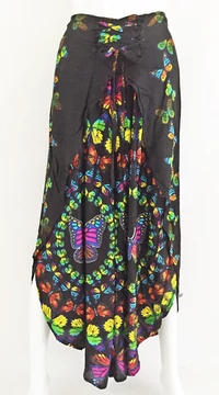 bőszárú, viszkóz, nadrág, szoknya, fekete, színes, pillangós, sárga, kék, zöld, lezser, szellős, női, divat, trend, webshop, egyedi, bohém, extravagáns