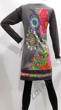 szürke, színes, piros, pink, kék, mandala, mintás, hosszú ujjú, rövid, designer, ruha, India, egyedi, vidám, elegáns, különleges, női, divat, bohém, trend