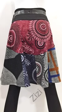 női, vastag, meleg, őszi, téli, térdszoknya, övvel, bordó, kék, zöld, szürke, piros, fekete, fehér, mandala, pötty, virág, patchwork, mintás, trend, divat, egyedi, bohém, extravagáns, egzotikus