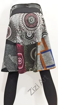 női, vastag, meleg, őszi, téli, térdszoknya, övvel, bordó, kék, zöld, szürke, piros, fekete, fehér, mandala, pötty, virág, patchwork, mintás, trend, divat, egyedi, bohém, extravagáns, egzotikus