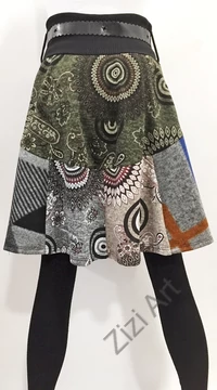női, vastag, meleg, őszi, téli, térdszoknya, övvel, bordó, kék, zöld, szürke, piros, fekete, fehér, mandala, pötty, virág, patchwork, mintás, trend, divat, egyedi, bohém, extravagáns, egzotikus