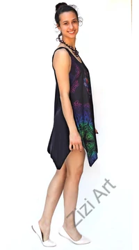 fekete, narancs, kék, lila. piros, színes, mandala, hamsa, mintás, ujjatlan, pamut, felső, női, divat, trend, nyári, sportos, elegáns, bohém, extravagáns