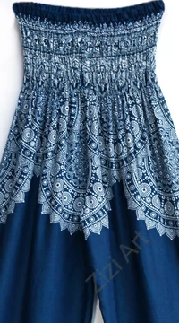 női, divat,fekete, kék, fehér, mandala,  bordűrminta, mintás, bő, viszkóz, nadrág, színes, trend, kényelmes, szellős, egyedi, extravagáns, különleges, bohém, jázmin, Thaiföld, nagy méret, extra méretezés, plus size