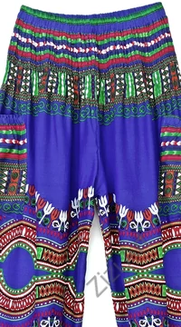 bő, viszkóz, nadrág, élénk, kék, színes, kör, etno, mintás, színes, női, divat, trend, kényelmes, szellős,  bohém, jázmin, Thaiföld, nagy méret, extra méretezés, plus size