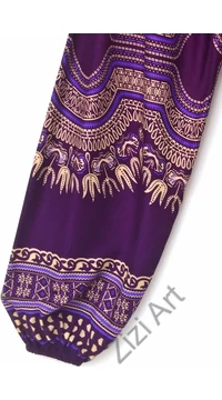 plus size, nadrág, női, divat, lila, bézs, krém, etno, mintás, bő, viszkóz, nadrág, színes, trend, kényelmes, szellős, egyedi, extravagáns, különleges, bohém, jázmin, Thaiföld, nagy méret