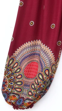 női, nadrág, viszkóz, bő, türkiz, bordó, kék, fekete, mandala,  bordűr, mintás, trend, kényelmes, szellős,  bohém, jázmin, Thaiföld