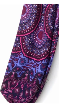 női, nadrág, viszkóz, bő, pink, kék, fekete, mandala,  bordűr, mintás, trend, kényelmes, szellős,  bohém, jázmin, Thaiföld
