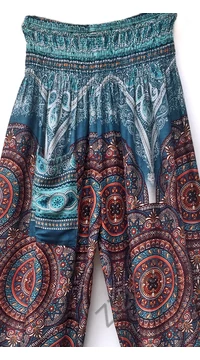női, divat, türkiz, narancs, barna, mandala,  mintás, bő, viszkóz, nadrág, színes, trend, kényelmes, szellős,  bohém, jázmin, thai