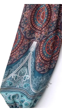 női, divat, türkiz, narancs, barna, mandala,  mintás, bő, viszkóz, nadrág, színes, trend, kényelmes, szellős,  bohém, jázmin, thai