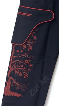 unisex, pamut, jázmin, nadrág, zsebes, életfa, mintás, fekete, mályva, bő, kényelmes, egyedi, extravagáns, bohém, hippi, goás, Nepál, női, divat