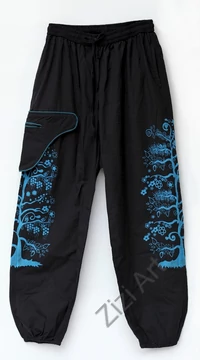 unisex, pamut, jázmin, nadrág, zsebes, életfa, mintás, fekete, kék, fehér, bordó, krém, bő, kényelmes, egyedi, extravagáns, bohém, hippi, goás, Nepál, női, divat