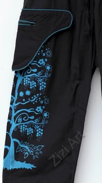 unisex, pamut, jázmin, nadrág, zsebes, életfa, mintás, fekete, kék, fehér, bordó, krém, bő, kényelmes, egyedi, extravagáns, bohém, hippi, goás, Nepál, női, divat