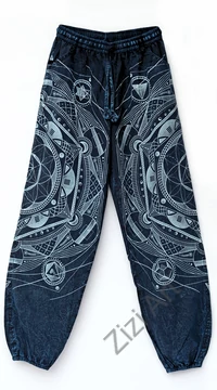 unisex, pamut, jázmin, nadrág, zsebes, mandala, mintás, kék, fehér, bő, kényelmes, egyedi, extravagáns, bohém, hippi, goás, Nepál, női, divat