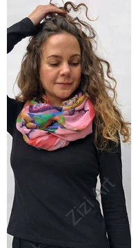 szív, mintás, körsál, puha, korall, kék, zöld, sárga, kendő, meleg, elegáns, divat, női, viszkóz