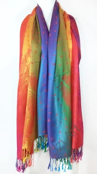 pávatoll, mintás, nagy, pashmina, gyapjú, selyem, sál, sálkendő, poncsó, színes, pink, lila, arany, kék, zöld, narancs, zöld, mintás, nepáli
