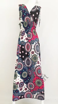 élénk, világos, pink, kék, hosszú, mandala, mintás, nyári, ruha, Kína, színes, egzotikus, szellős, könnyű, különleges, női, divat, trend, webshop