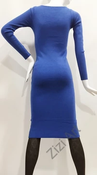 kék, kötött, hosszú ujjú, karcsúsított, pamut, hosszú, maxi, ruha, olasz, egyedi, vidám, elegáns, különleges, női, divat, bohém, trend