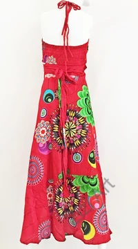 piros, pink, kék, sárga, virág, mandala, narancs, zöld, hosszú, pamut, ruha, Nepál, átlapolt, lapruha, bő, színes, körös, megkötős, szellős, könnyű, különleges, női, divat, trend, webshop