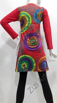 ruha, tunika, fekete, piros, bordó, zöld, kiwi, fekete, patchwork, mandala, kör, absztrakt, mintás, hosszú ujjú, rövid, ruha, Nepál, egyedi, vidám, elegáns, különleges, női, divat, bohém, trend
