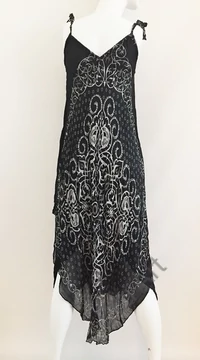 fekete, fehér, hosszú, pamut, géz, ruha, török, bő, spagettipántos, szellős, könnyű, különleges, női, divat, trend, webshop