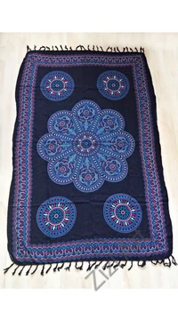 sarong, fekete. kék, színes, kendő, sál, strandkendő, pareo, mandala