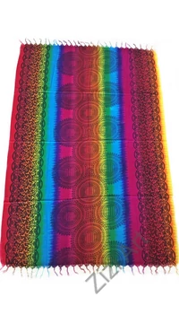 sarong, pink, lila, rózsaszín, kék, zöld, színes, kendő, sál, strandkendő, pareo, csíkos, mintás, batikolt