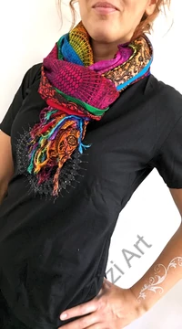sarong, pink, lila, rózsaszín, kék, zöld, színes, kendő, sál, strandkendő, pareo, csíkos, mintás, batikolt
