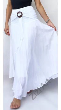 fehér, hosszú, pamut, szoknya, ruha, A-vonalú, szellős, alkalmi, könnyű, különleges, női, divat, trend, webshop