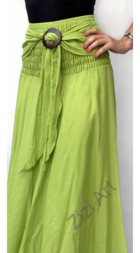 lime, zöld, sárga, hosszú, pamut, szoknya, ruha, A-vonalú, szellős, alkalmi, könnyű, különleges, női, divat, trend, webshop