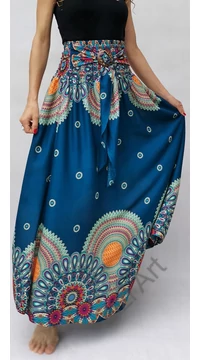 mandala, hosszú, szoknya, ruha, türkiz, kék, megkötős, viszkóz,  A-vonalú, szellős, alkalmi, könnyű,  női, divat, trend