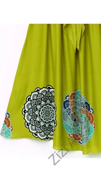 mandala, hosszú, szoknya, ruha, lime, zöld, sárga, megkötós, viszkóz,  A-vonalú, szellős, alkalmi, könnyű,  női, divat, trend