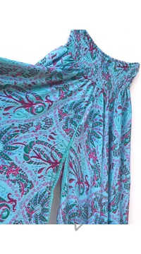 bőszárú, viszkóz, nadrág, szoknya, pasztell, kék, pink, zöld, színes, levél, mintás, lezser, szellős, női, divat, trend, bohém, extravagáns