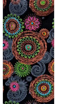 női, pamut, térdszoknya, kék, fekete, mályva, narancs, pink, mandala, virág, mintás, trend, divat, egyedi, bohém, extravagáns, egzotikus 