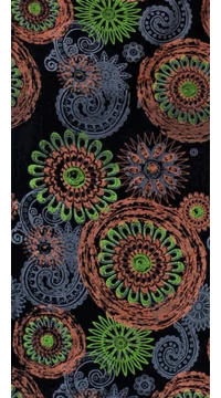 női, pamut, térdszoknya, kék, fekete, mályva, narancs, pink, mandala, virág, mintás, trend, divat, egyedi, bohém, extravagáns, egzotikus 