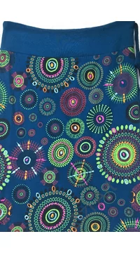 női, pamut, térdszoknya, kék, fekete, mályva, narancs, pink, mandala, virág, mintás, trend, divat, egyedi, bohém, extravagáns, egzotikus 