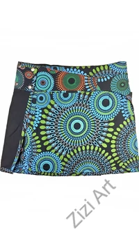 pamut, életfa, mintás, mini, szoknya, színes, fekete, hímzett, mandala, oldalzsebes, bohém, egyedi, extravagáns, női, divat, trend