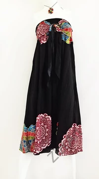 fekete, hosszú, viszkóz, mandala, színes, mintás, szoknya, A-vonalú, szellős, alkalmi, könnyű, különleges, női, divat, trend, webshop