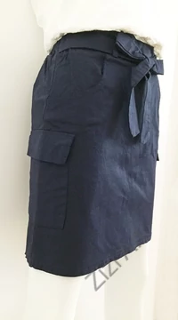 női, zsebes, sötétkék, térdszoknya, kék, szoknya, sportos, trend, divat, egyedi, bohém, extravagáns, egzotikus, elasztikus, olasz