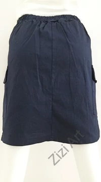 női, zsebes, sötétkék, térdszoknya, kék, szoknya, sportos, trend, divat, egyedi, bohém, extravagáns, egzotikus, elasztikus, olasz